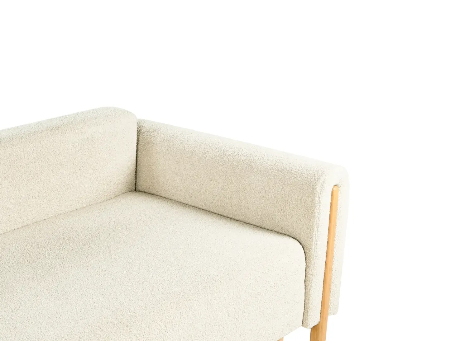 Sovesofa 3 personers KVAM Boucle Cremehvid med opbevaring