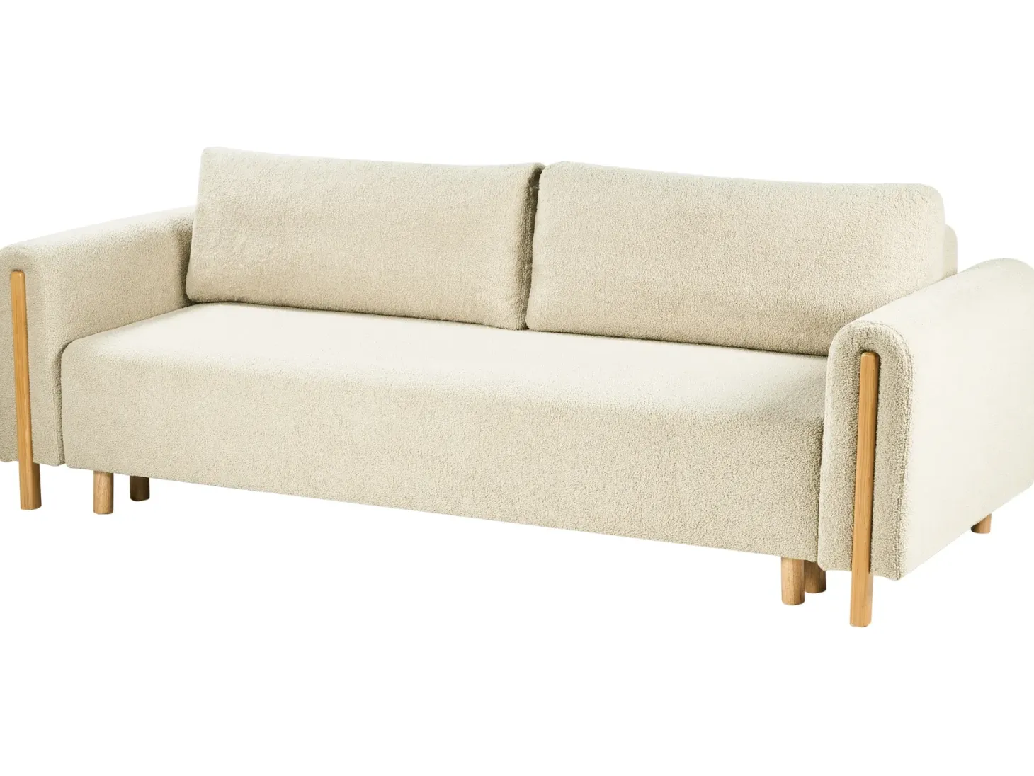 Sovesofa 3 personers KVAM Boucle Cremehvid med opbevaring