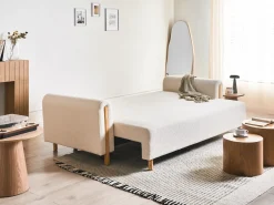 Sovesofa 3 personers KVAM Boucle Cremehvid med opbevaring