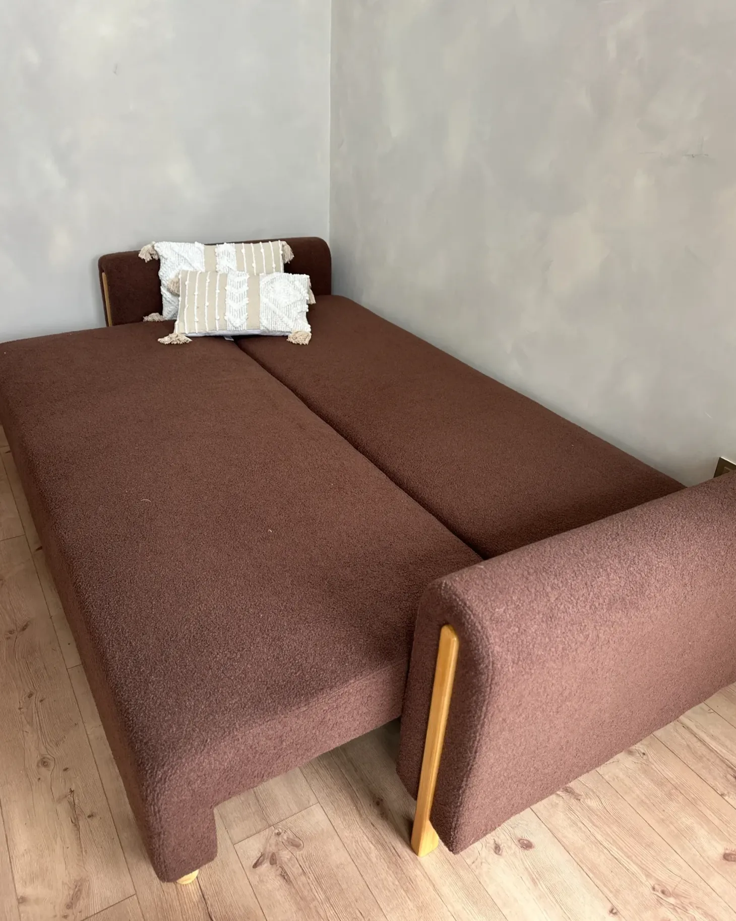 Sovesofa 3 personers KVAM Boucle Brun med opbevaring