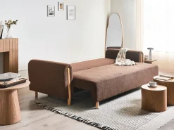 Sovesofa 3 personers KVAM Boucle Brun med opbevaring