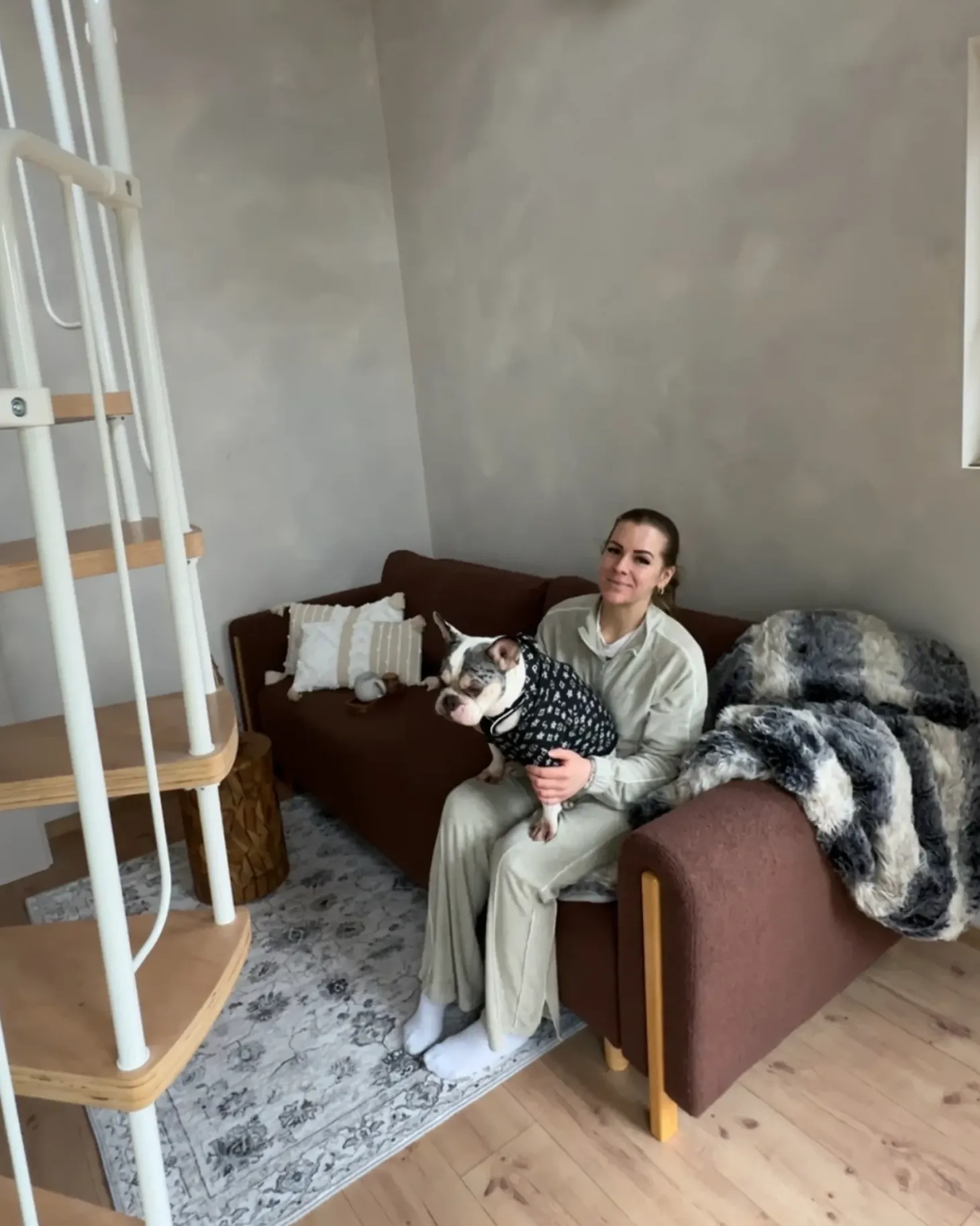 Sovesofa 3 personers KVAM Boucle Brun med opbevaring