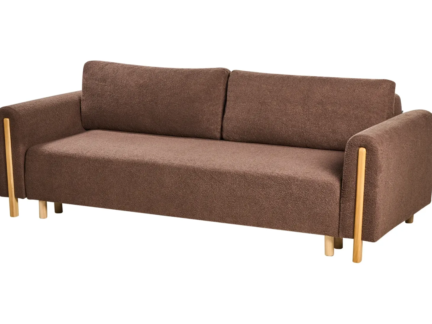 Sovesofa 3 personers KVAM Boucle Brun med opbevaring