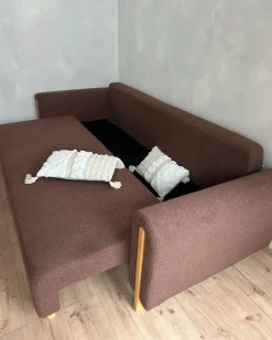 Sovesofa 3 personers KVAM Boucle Brun med opbevaring