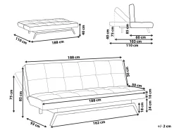 Sovesofa 3 personers LEEDS Hvid