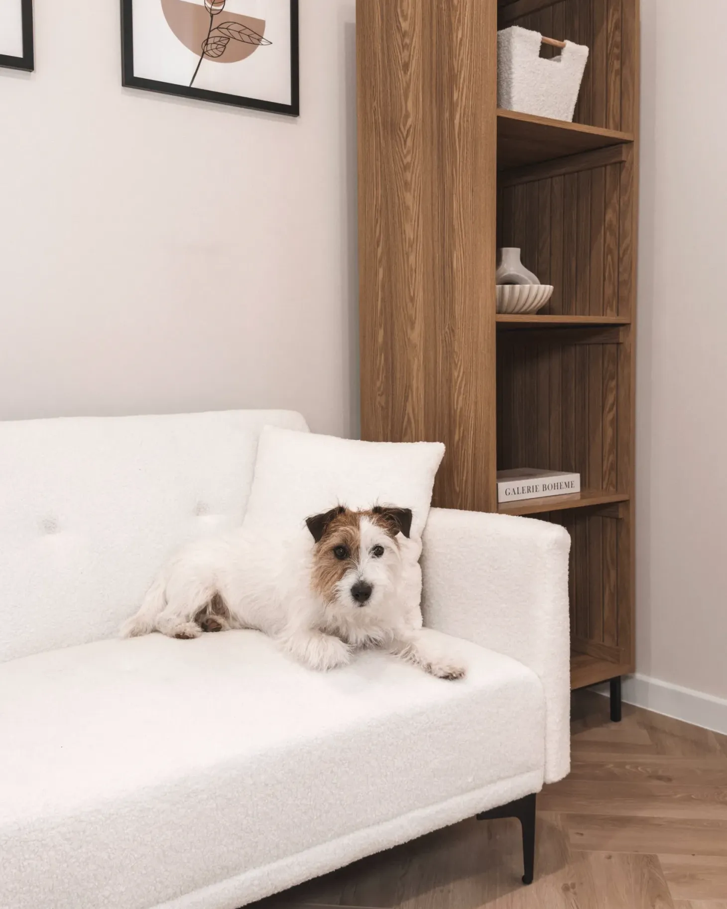 Sovesofa 3 personers LUCAN Boucle Cremehvid