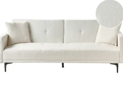 Sovesofa 3 personers LUCAN Boucle Cremehvid