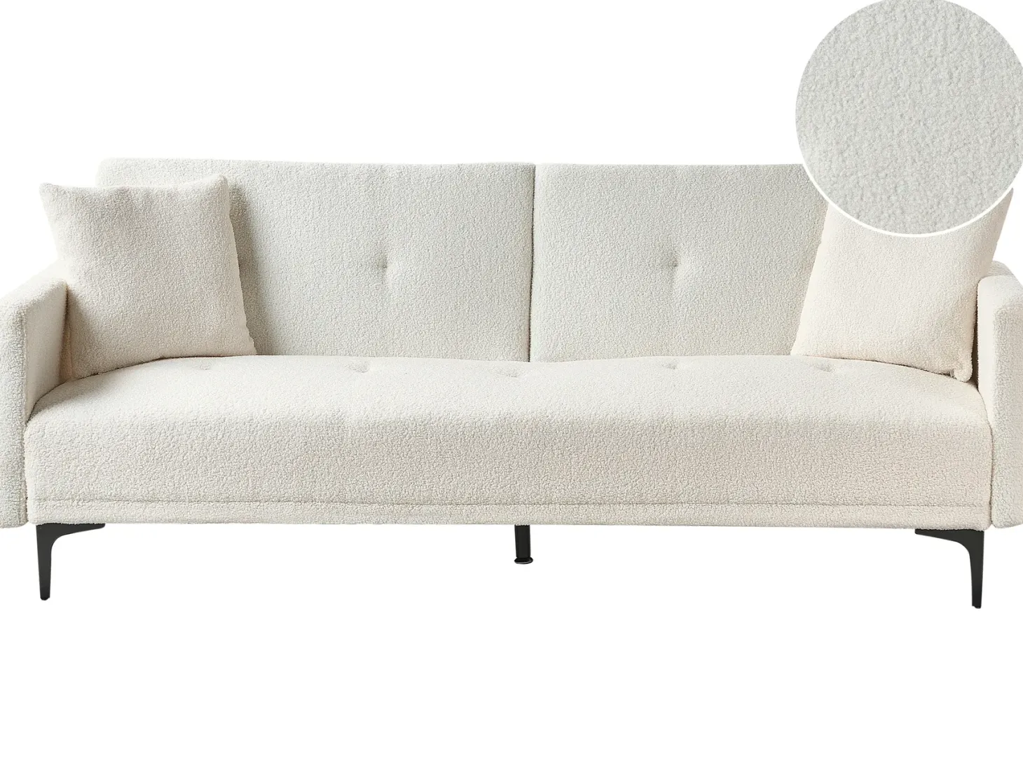 Sovesofa 3 personers LUCAN Boucle Cremehvid