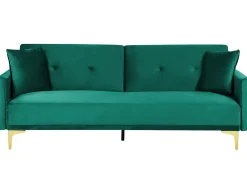 Sovesofa 3 personers LUCAN Velour Smaragdgrøn