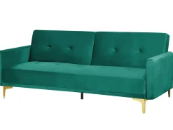 Sovesofa 3 personers LUCAN Velour Smaragdgrøn