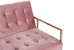 Sovesofa 3 personers MARSTAL Velour Lyserød