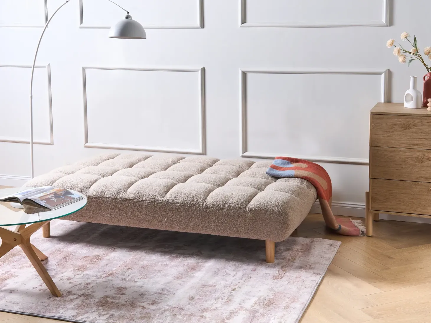 Sovesofa 2 personers RISOR Boucle Beige
