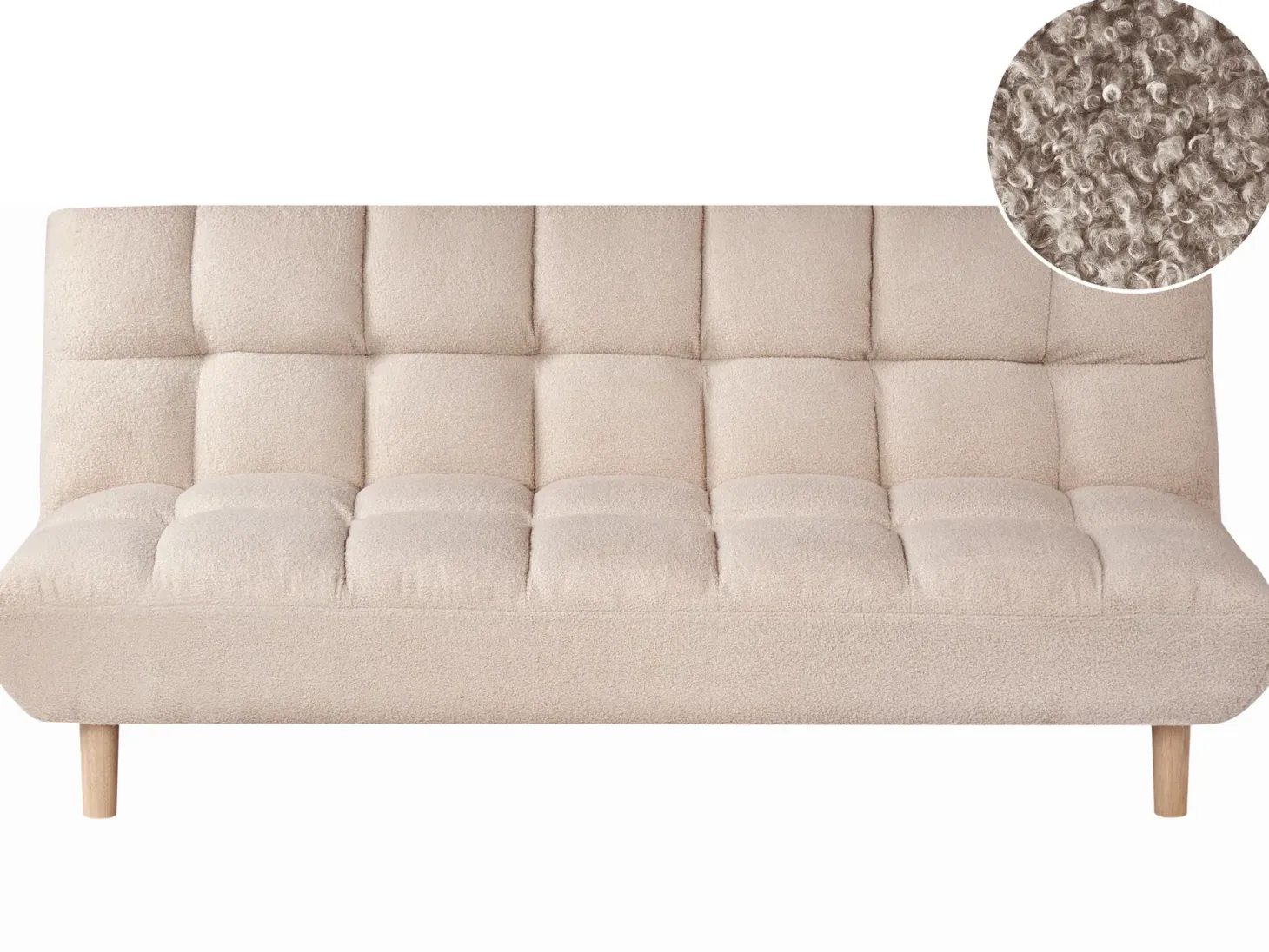 Sovesofa 2 personers RISOR Boucle Beige