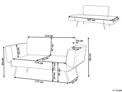 Sovesofa 2 personers SAARELA Velour Lyserød