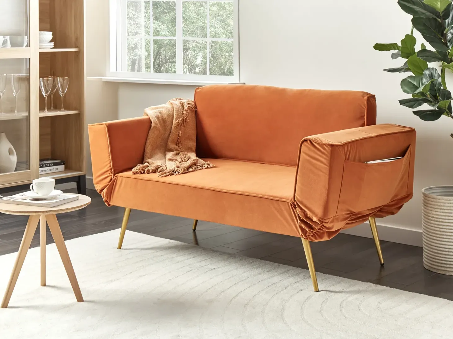 Sovesofa 2 personers SAARELA Velour Orange
