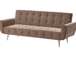 Sovesofa 3 personers SELNES Velour Brun
