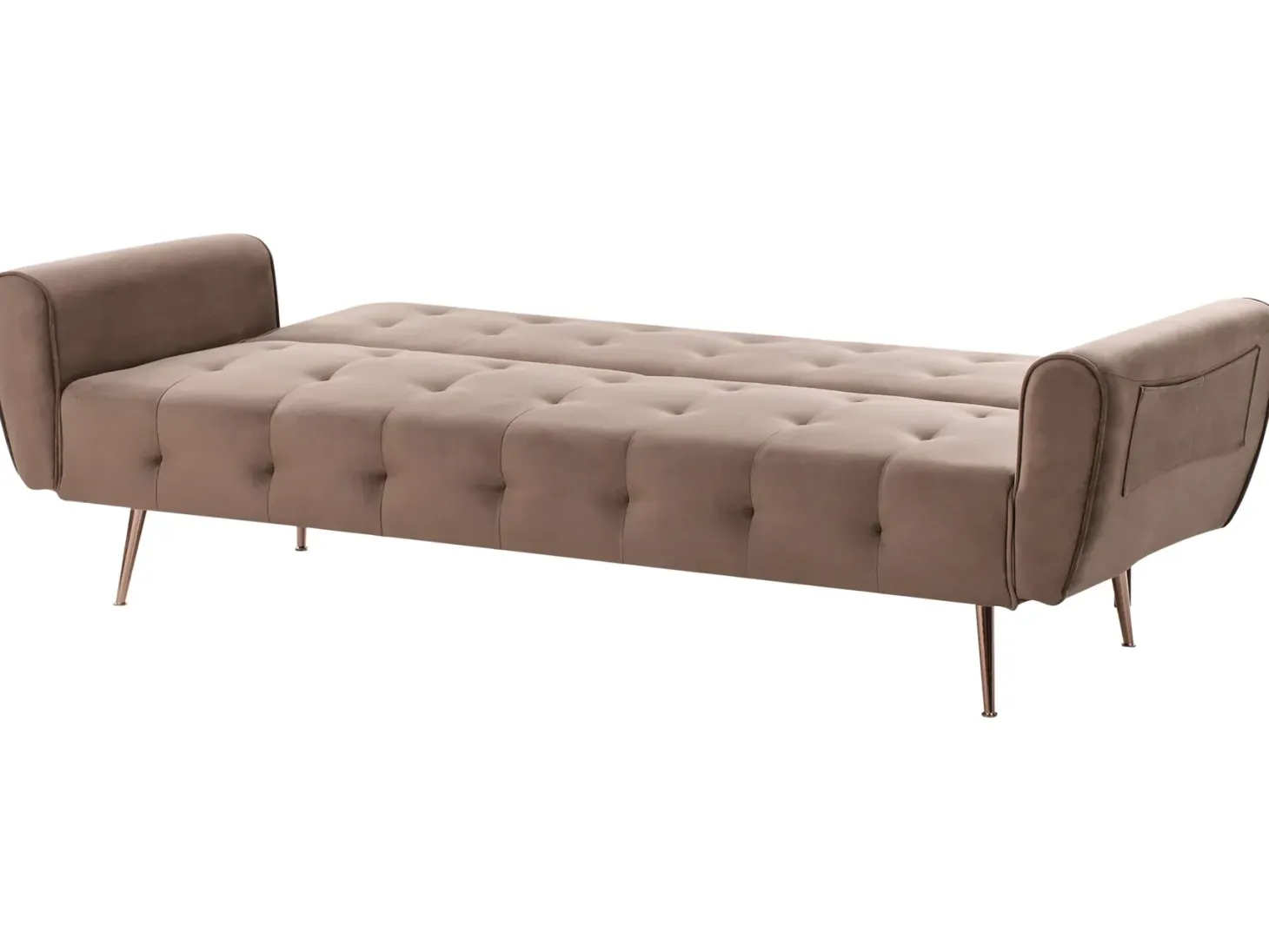 Sovesofa 3 personers SELNES Velour Brun