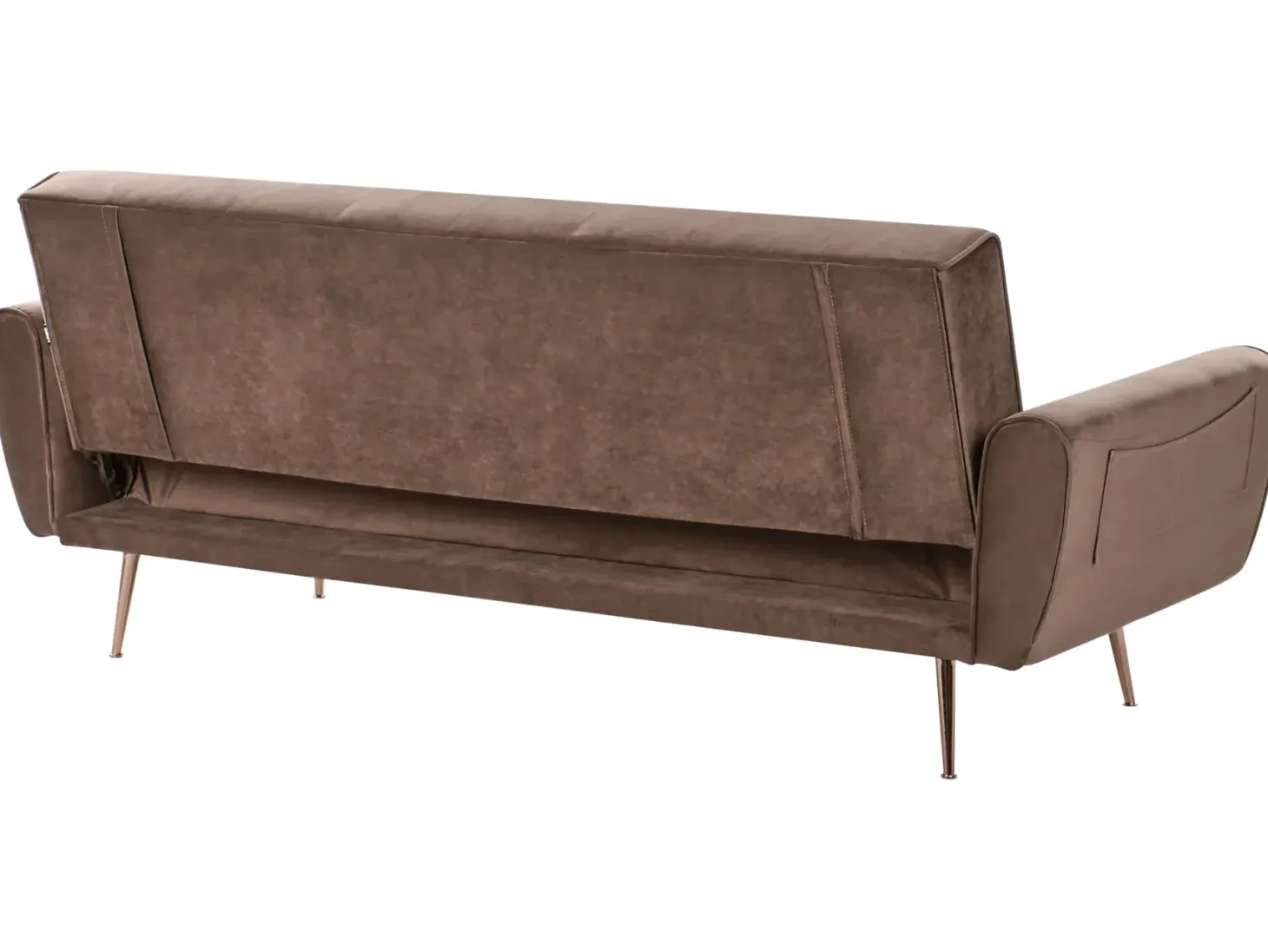 Sovesofa 3 personers SELNES Velour Brun