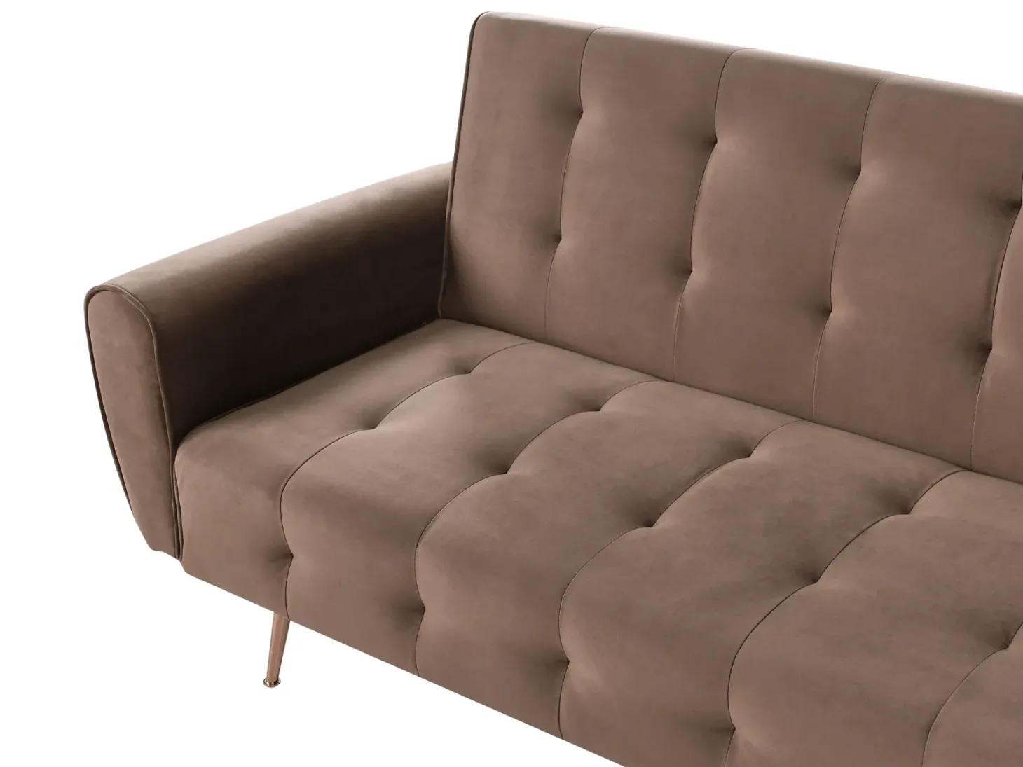 Sovesofa 3 personers SELNES Velour Brun