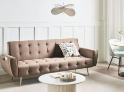 Sovesofa 3 personers SELNES Velour Brun