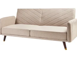 Sovesofa 3 personers SENJA Kunstlinned Lysebrun