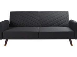 Sovesofa 3 personers SENJA Kunstlinned Sort