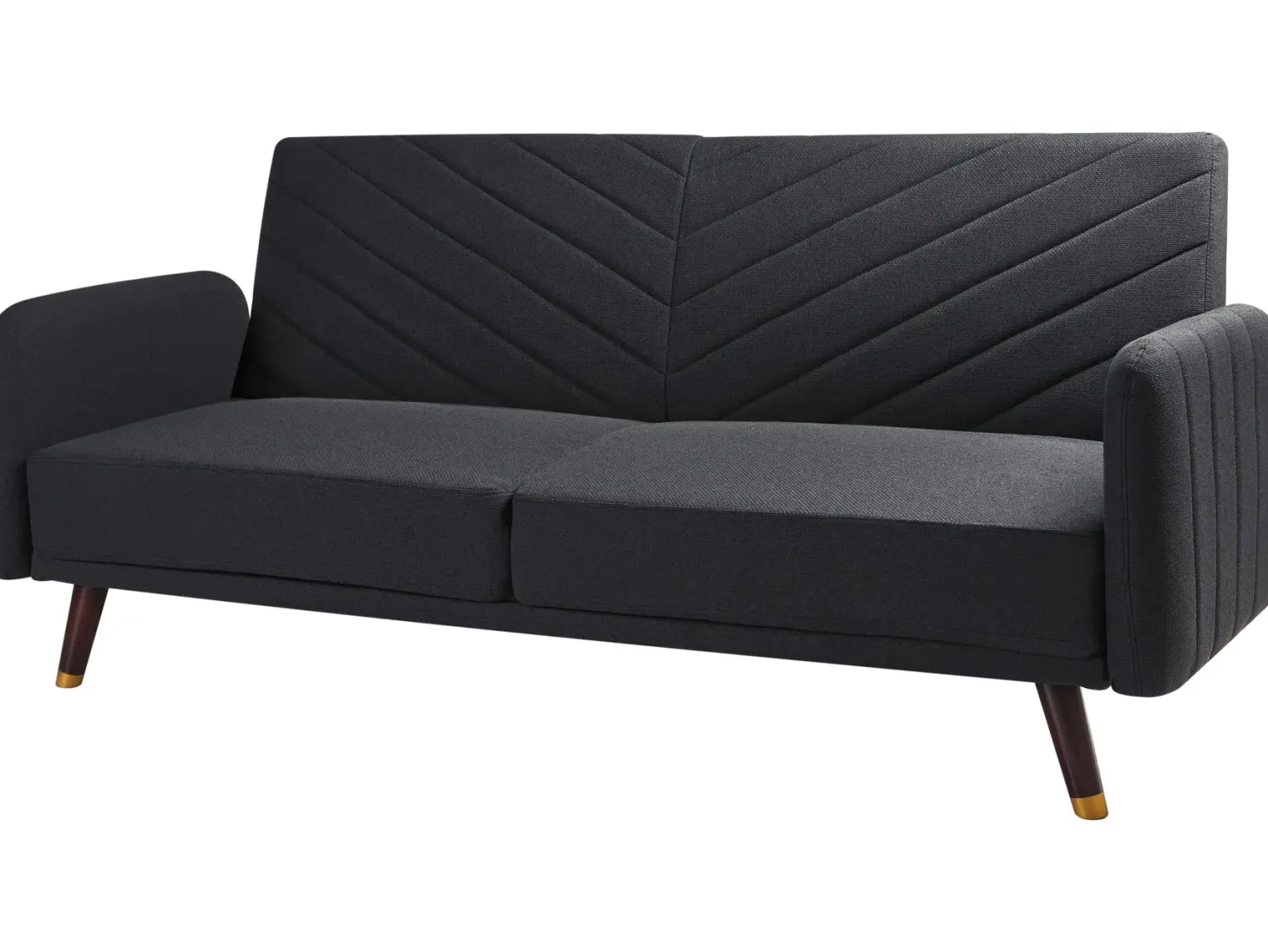 Sovesofa 3 personers SENJA Kunstlinned Sort
