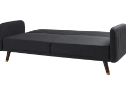 Sovesofa 3 personers SENJA Kunstlinned Sort