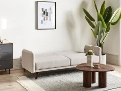 Sovesofa 3 personers SENJA Kunstlinned Lys Beige