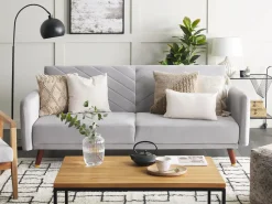 Sovesofa 3 personers SENJA Velour Lysegrå