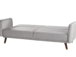 Sovesofa 3 personers SENJA Velour Lysegrå