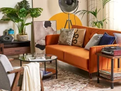 Sovesofa 3 personers SENJA Velour Orange