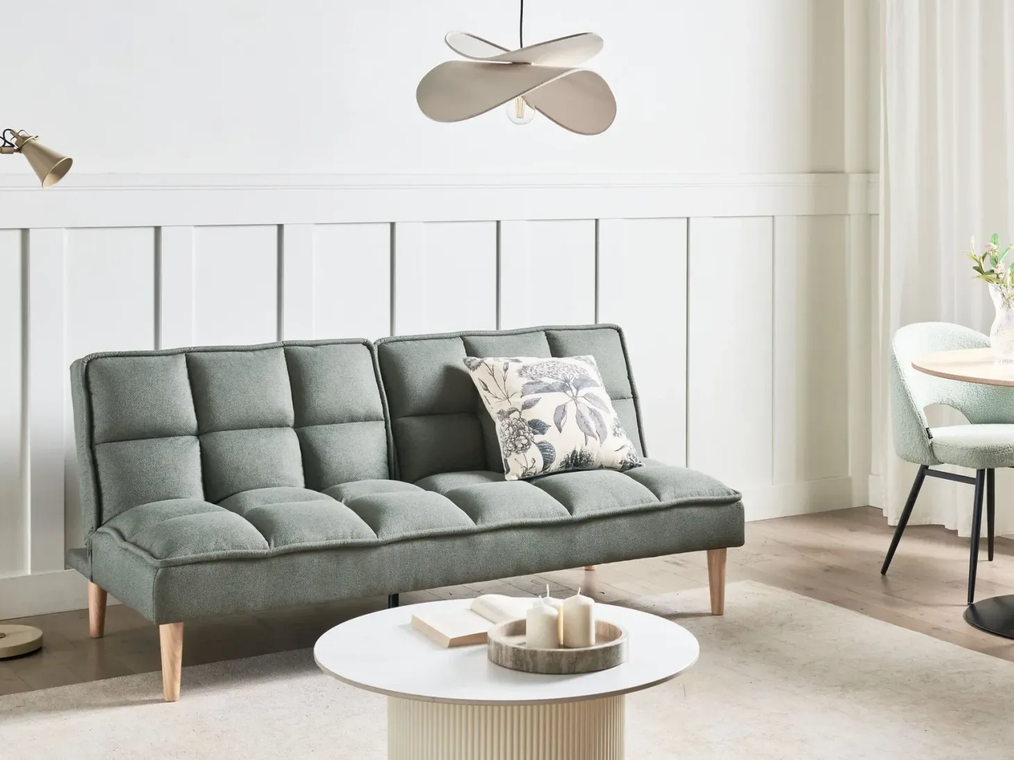 Sovesofa 3 personers SILJAN Lysegrøn