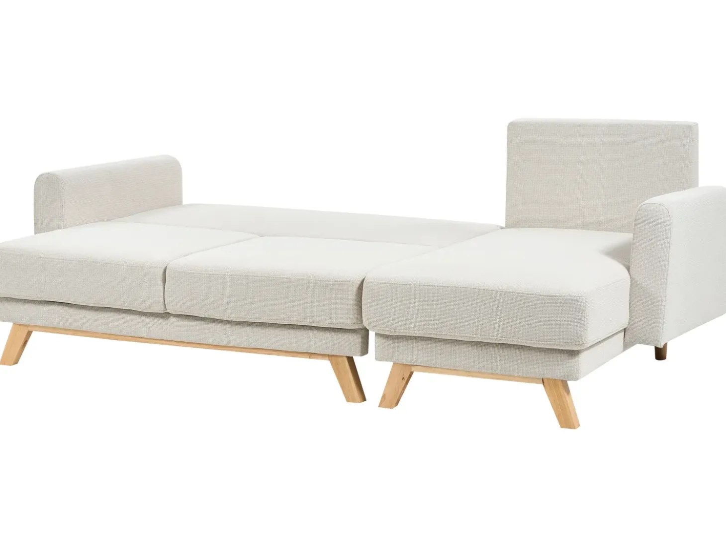 Sovesofa 3 personers SIRO Lys Beige med opbevaring Venstrevendt