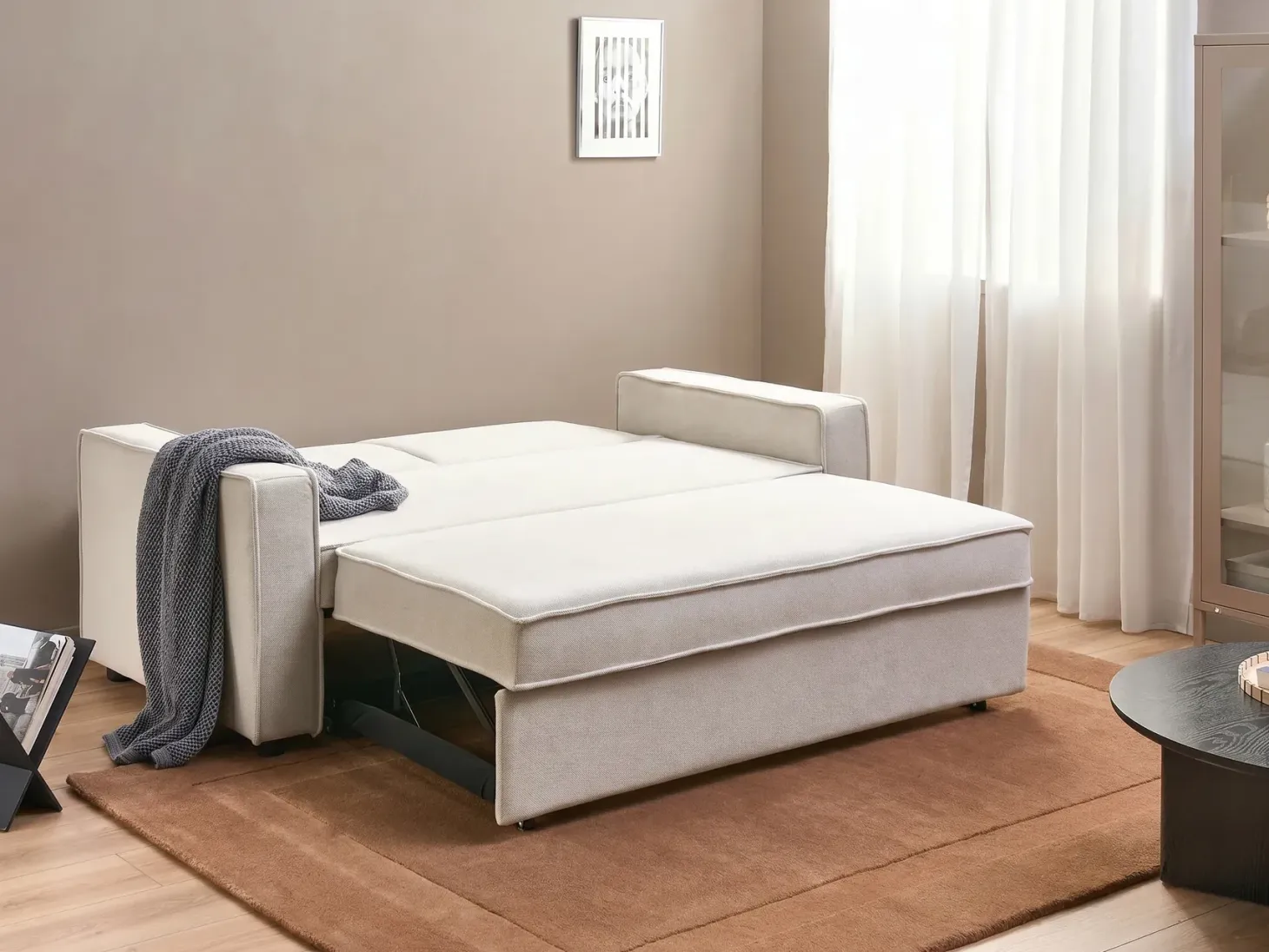 Sovesofa 2 personers UTTELA Cremehvid