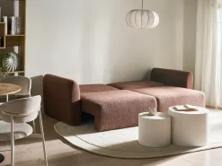 Sovesofa 3 personers VAXHOLM Boucle Brun med opbevaring