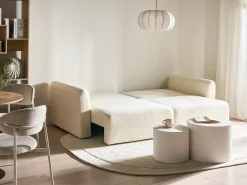 Sovesofa 3 personers VAXHOLM Boucle Cremehvid med opbevaring