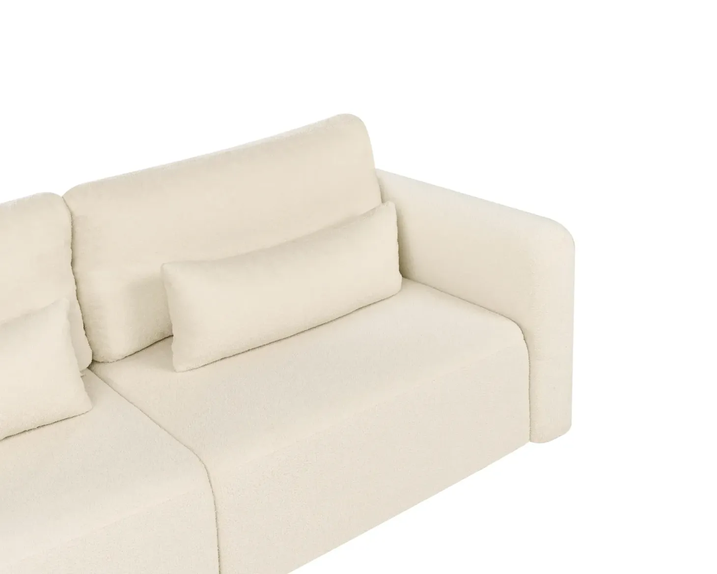 Sovesofa 3 personers VAXHOLM Boucle Cremehvid med opbevaring