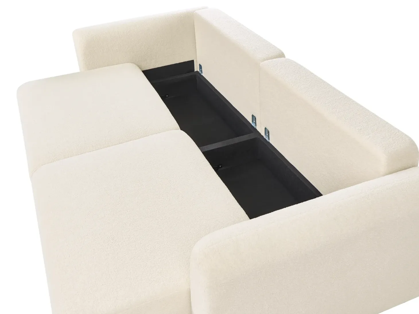 Sovesofa 3 personers VAXHOLM Boucle Cremehvid med opbevaring