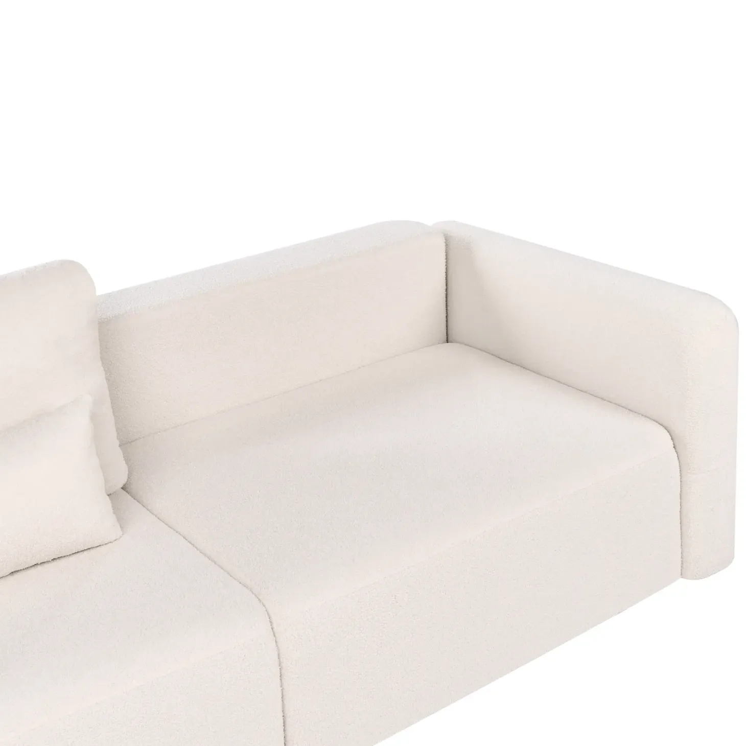 Sovesofa 3 personers VAXHOLM Boucle Lys Beige med opbevaring