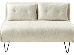 Sovesofa 2 personers VESTFOLD Boucle Cremehvid