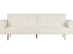 Sovesofa 3 personers VISNES Velour Cremehvid