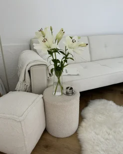 Sovesofa 3 personers VISNES Velour Cremehvid