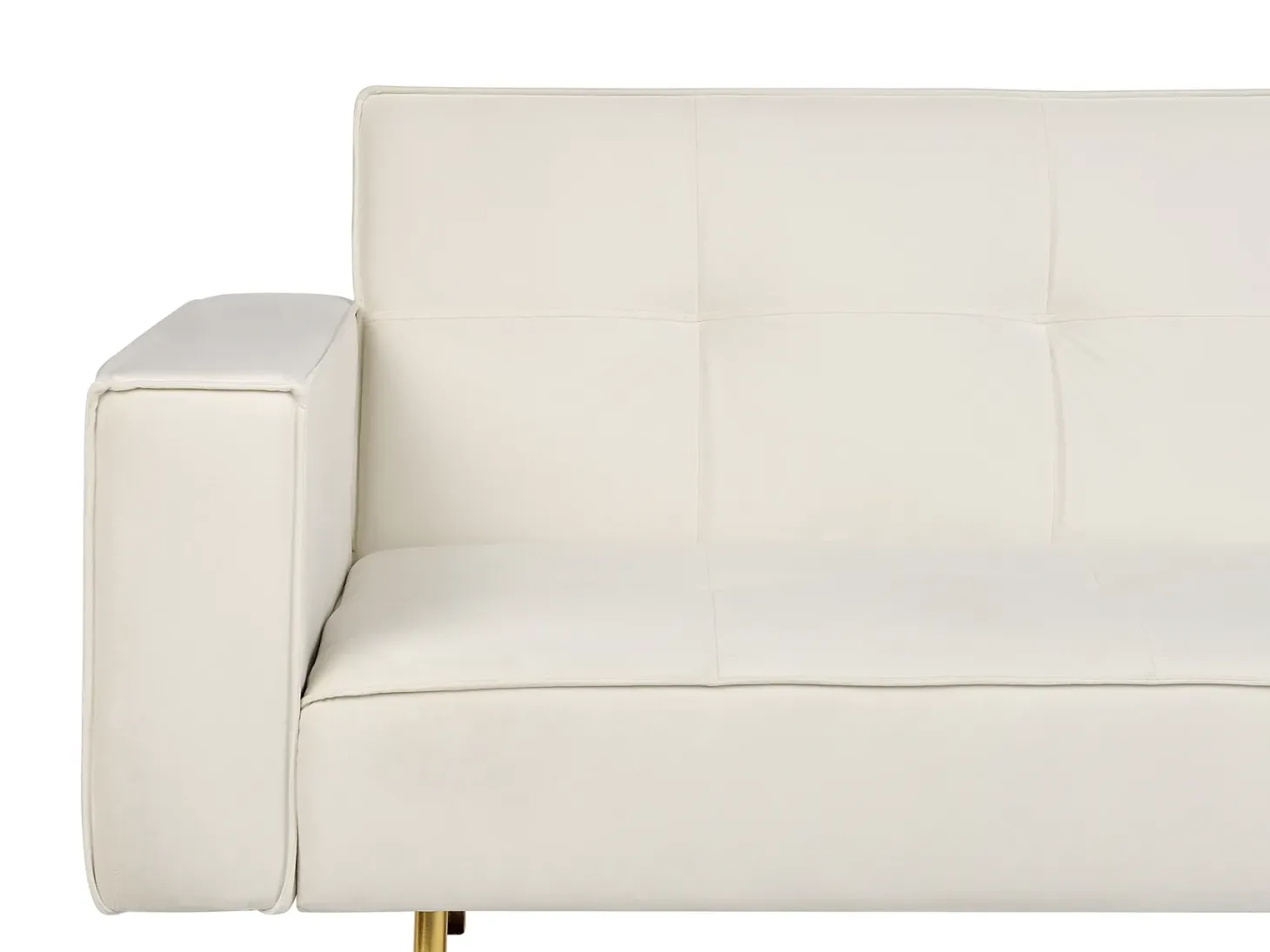 Sovesofa 3 personers VISNES Velour Cremehvid