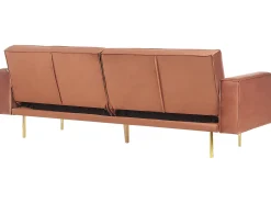 Sovesofa 3 personers VISNES Velour Guldbrun