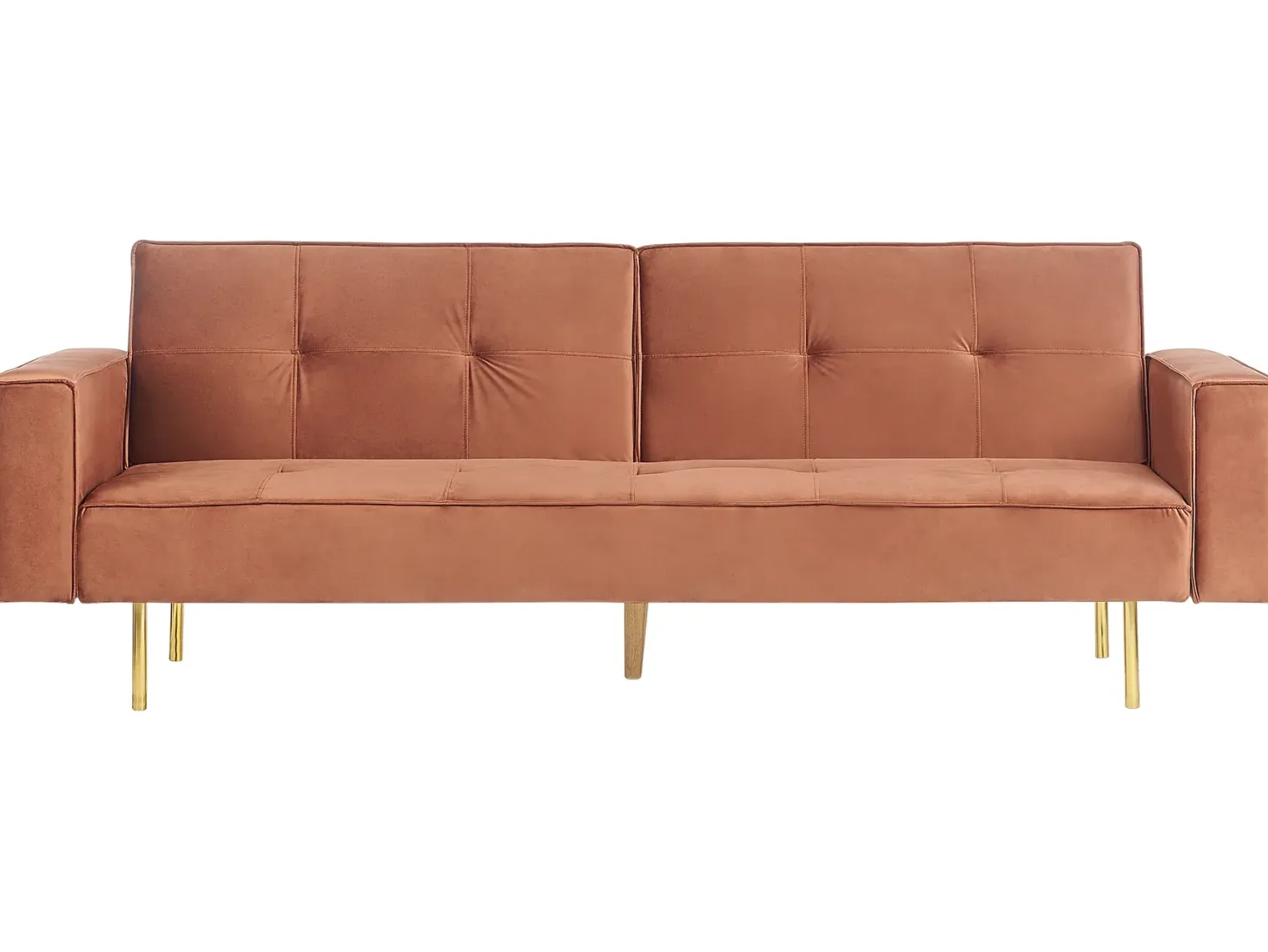 Sovesofa 3 personers VISNES Velour Guldbrun