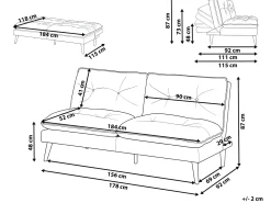 Sovesofa 3 personers YILA Hvid