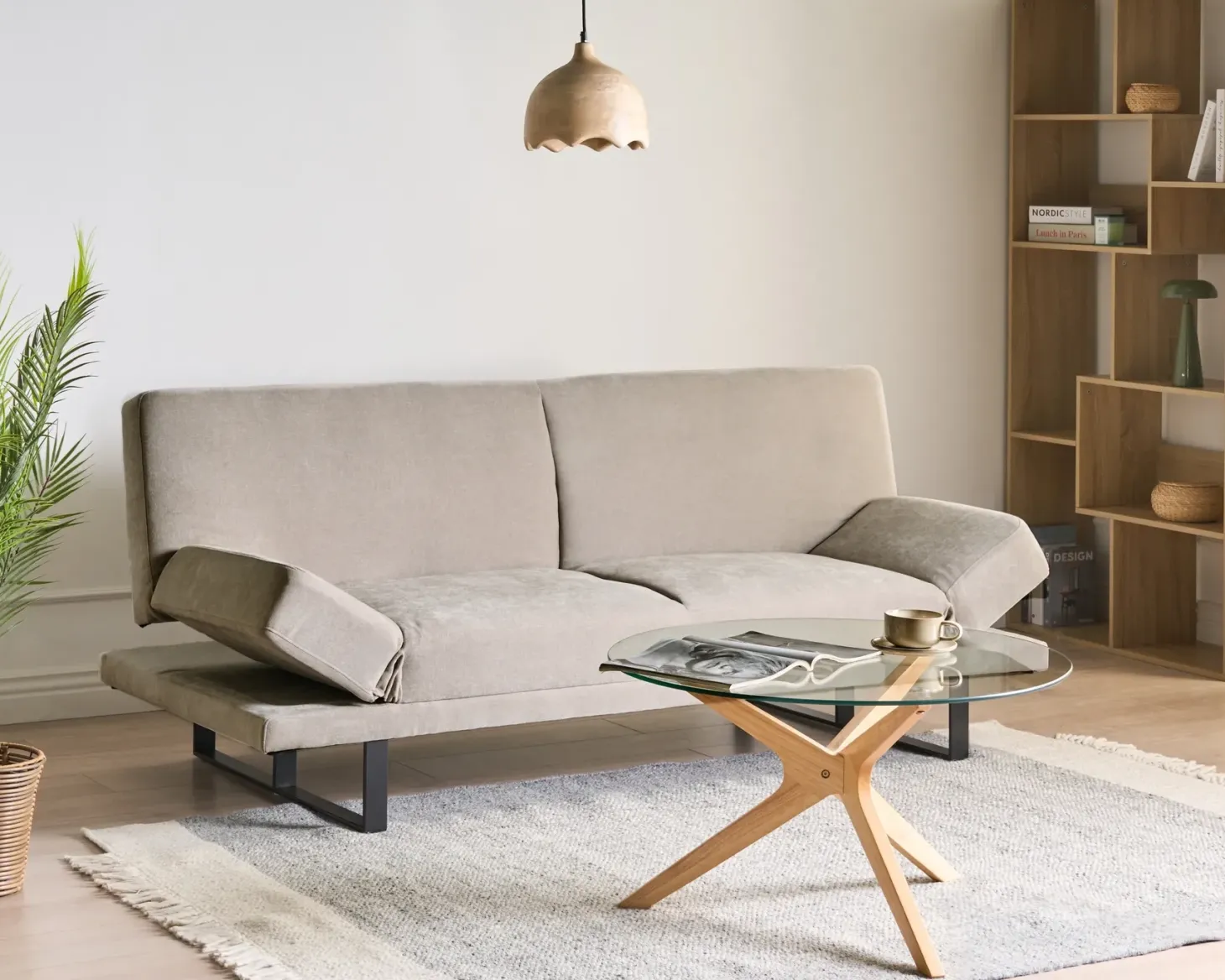 Sovesofa 2 personers YORK Chenille Lys Beige