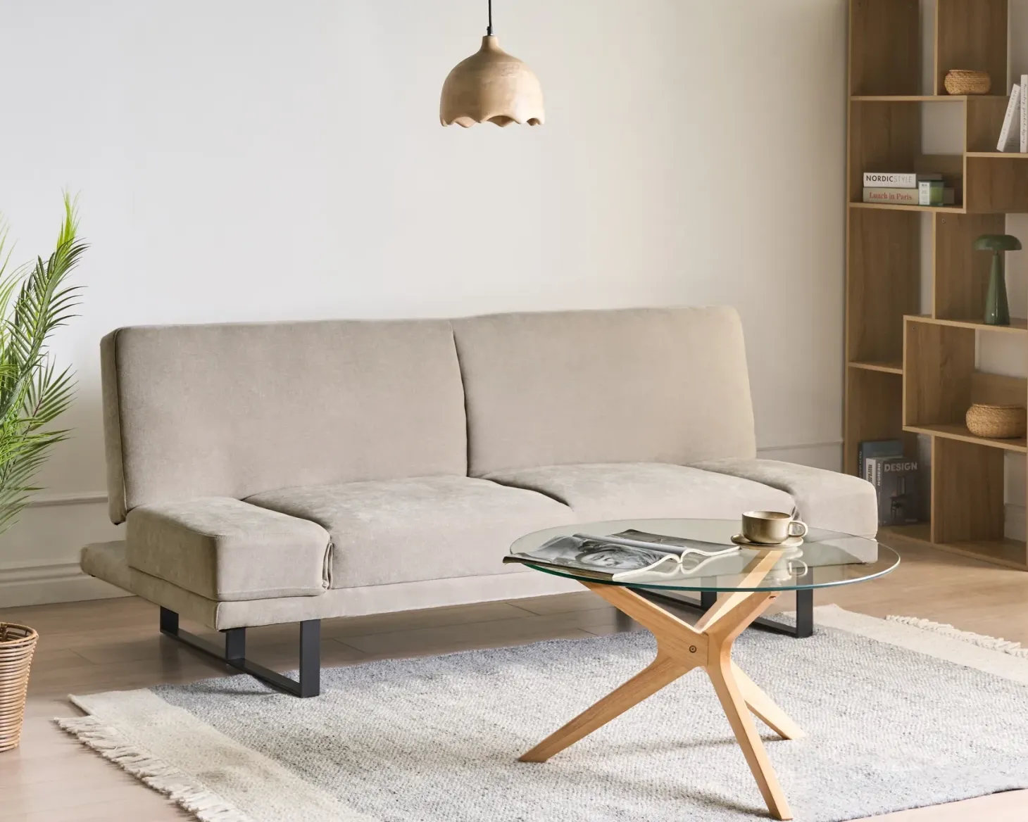 Sovesofa 2 personers YORK Chenille Lys Beige