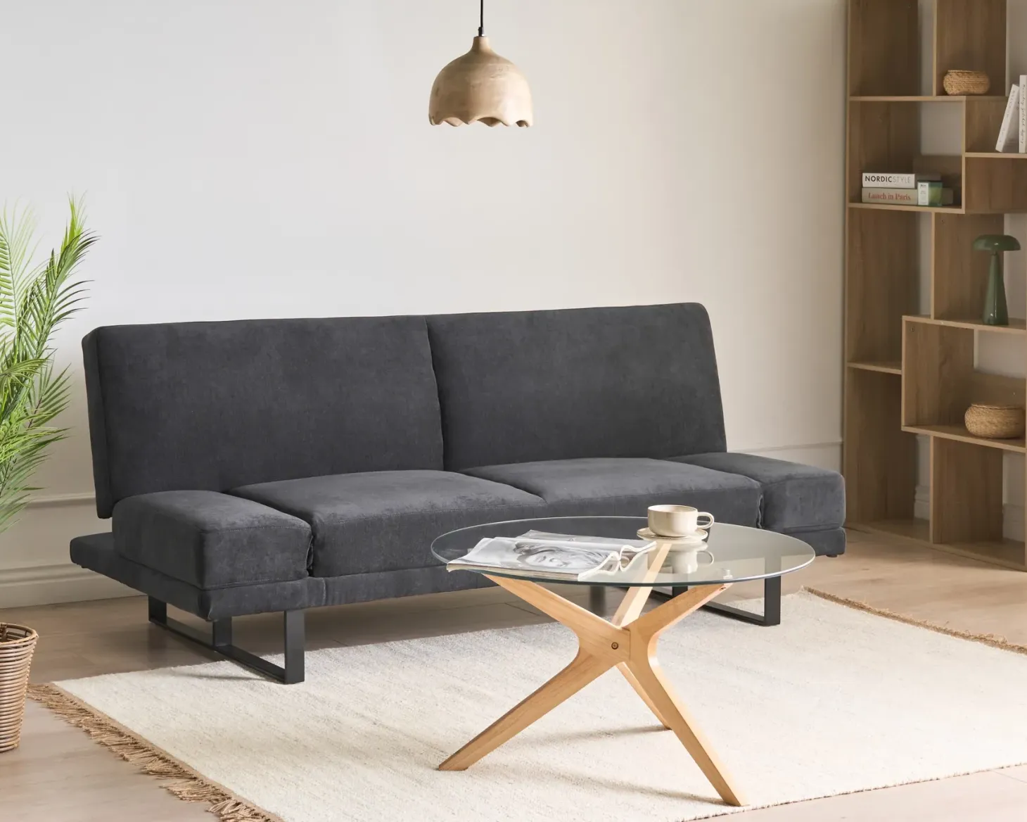 Sovesofa 2 personers YORK Chenille Sort